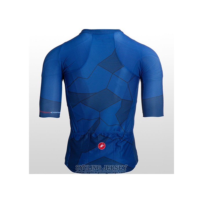 2021 Cycling Jersey Castelli Blue Short Sleeve And Bib Short