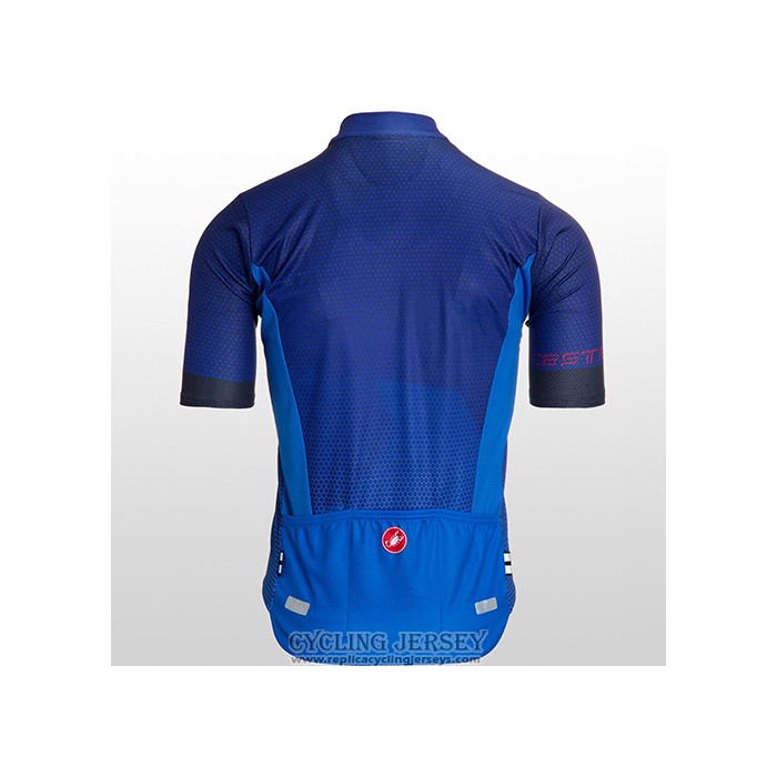 2021 Cycling Jersey Castelli Bright Blue Short Sleeve And Bib Short