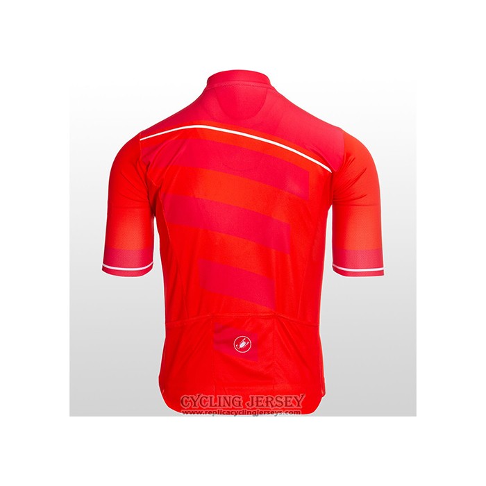 2021 Cycling Jersey Castelli Bright Pink Red Short Sleeve And Bib Short