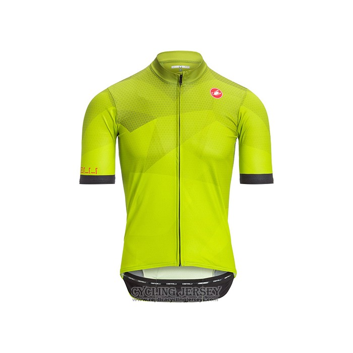 2021 Cycling Jersey Castelli Bright Yellow Short Sleeve And Bib Short