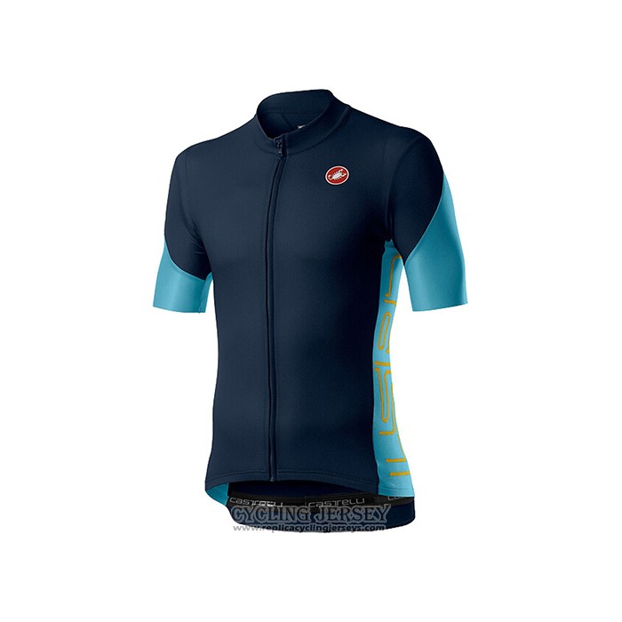 2021 Cycling Jersey Castelli Dark Blue Short Sleeve And Bib Short