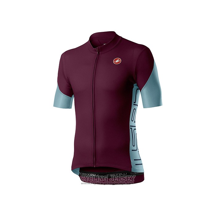 2021 Cycling Jersey Castelli Dark Purple Short Sleeve And Bib Short
