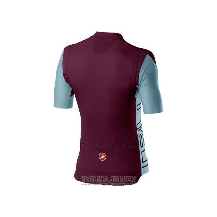 2021 Cycling Jersey Castelli Dark Purple Short Sleeve And Bib Short