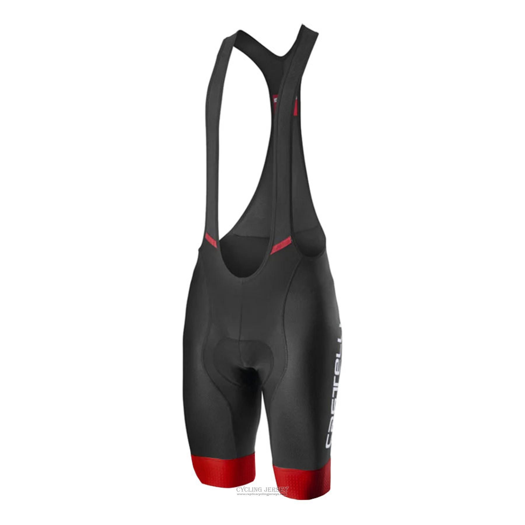 2021 Cycling Jersey Castelli Dark Red Short Sleeve And Bib Short
