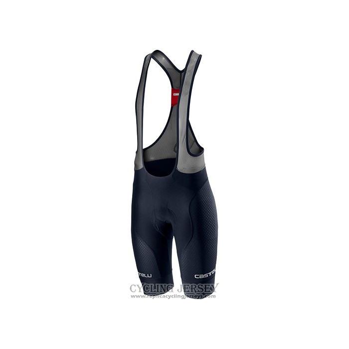 2021 Cycling Jersey Castelli Deep Black Blue Short Sleeve And Bib Short
