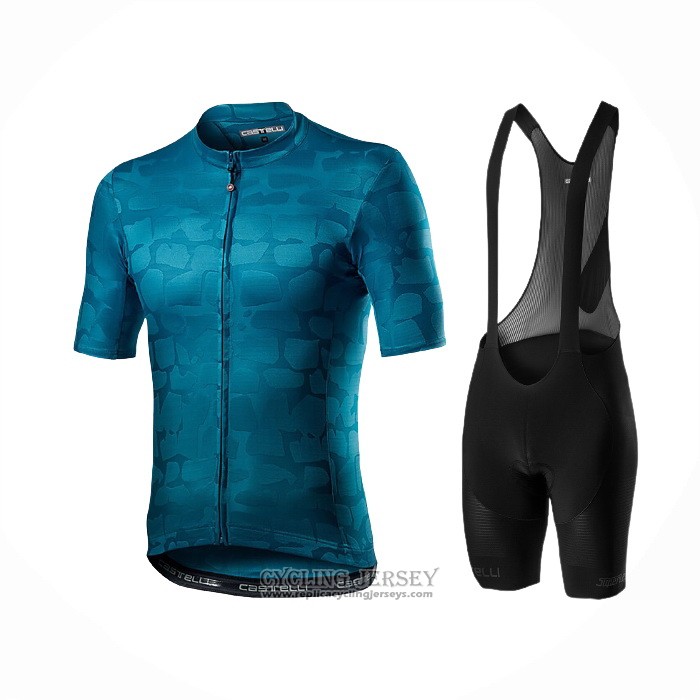 2021 Cycling Jersey Castelli Deep Blue Short Sleeve And Bib Short