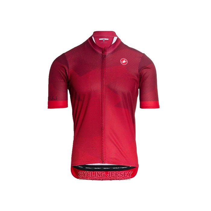 2021 Cycling Jersey Castelli Deep Red Short Sleeve And Bib Short