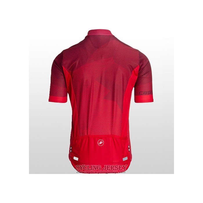 2021 Cycling Jersey Castelli Deep Red Short Sleeve And Bib Short