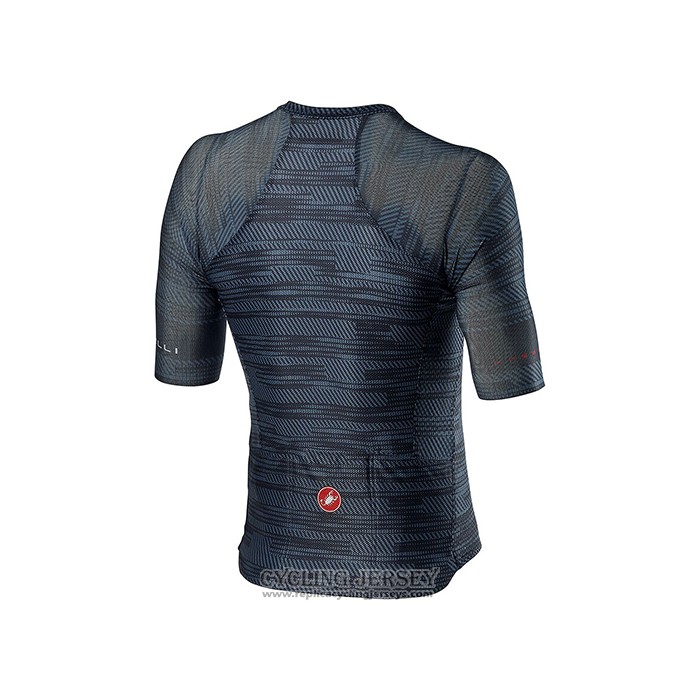 2021 Cycling Jersey Castelli Gray Blue Short Sleeve And Bib Short