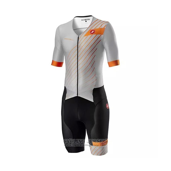 2021 Cycling Jersey Castelli Gray Short Sleeve And Bib Short