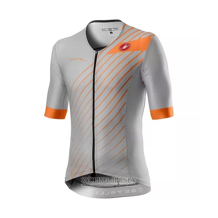 2021 Cycling Jersey Castelli Gray Short Sleeve And Bib Short