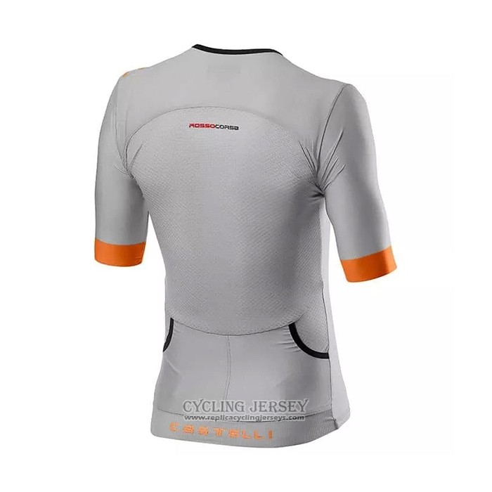 2021 Cycling Jersey Castelli Gray Short Sleeve And Bib Short