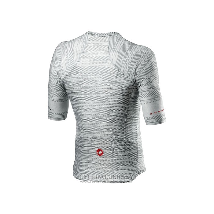 2021 Cycling Jersey Castelli Gray White Short Sleeve And Bib Short