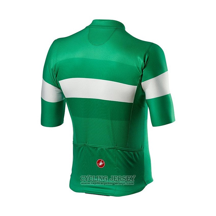 2021 Cycling Jersey Castelli Green Short Sleeve And Bib Short