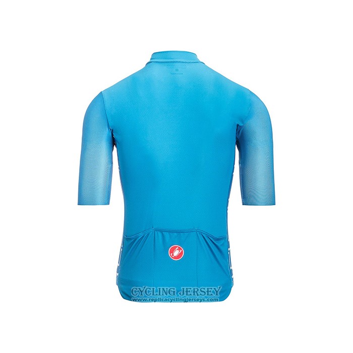 2021 Cycling Jersey Castelli Light Blue Short Sleeve And Bib Short