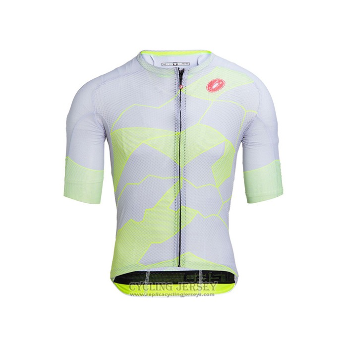 2021 Cycling Jersey Castelli Light Yellow White Short Sleeve And Bib Short