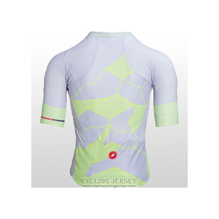 2021 Cycling Jersey Castelli Light Yellow White Short Sleeve And Bib Short