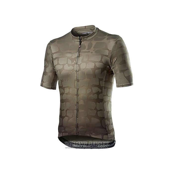 2021 Cycling Jersey Castelli Marron Green Short Sleeve And Bib Short