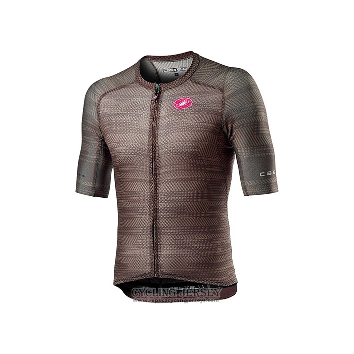 2021 Cycling Jersey Castelli Marron Short Sleeve And Bib Short
