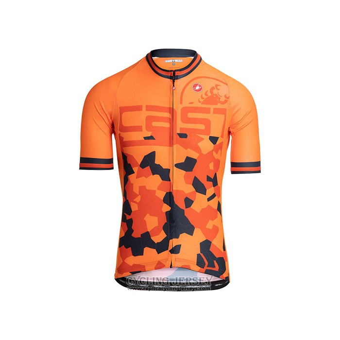 2021 Cycling Jersey Castelli Orange Short Sleeve And Bib Short