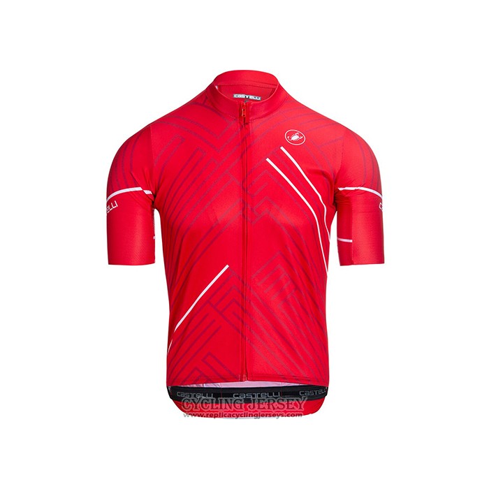 2021 Cycling Jersey Castelli Red White Short Sleeve And Bib Short