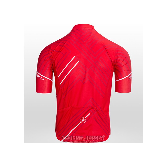 2021 Cycling Jersey Castelli Red White Short Sleeve And Bib Short
