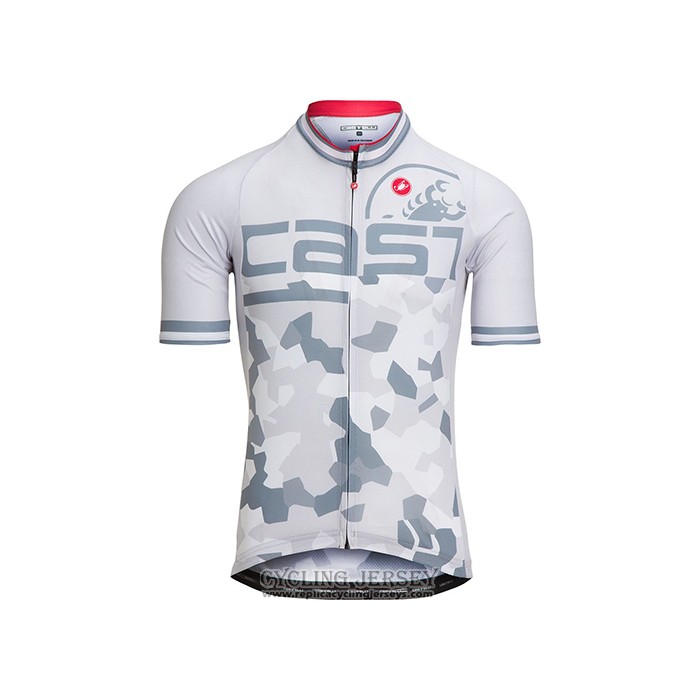 2021 Cycling Jersey Castelli White Gray Short Sleeve And Bib Short