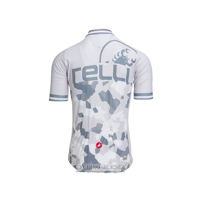 2021 Cycling Jersey Castelli White Gray Short Sleeve And Bib Short