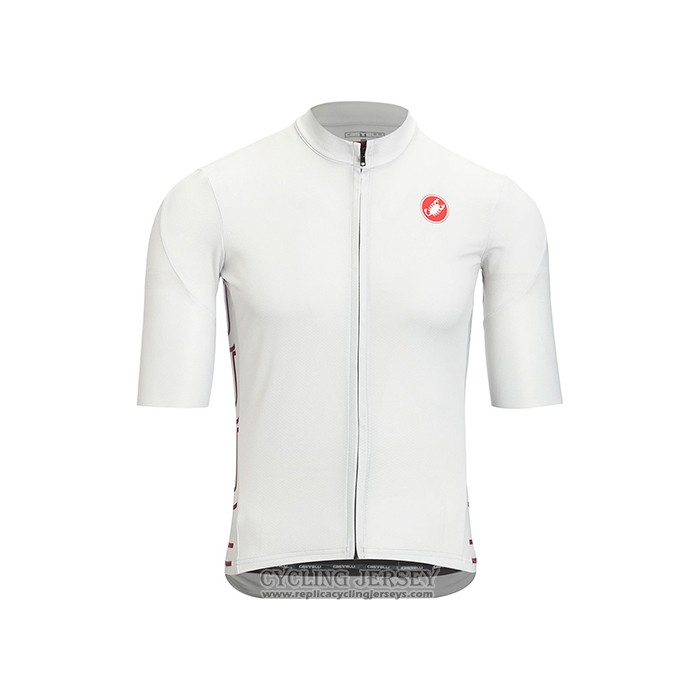 2021 Cycling Jersey Castelli White Short Sleeve And Bib Short