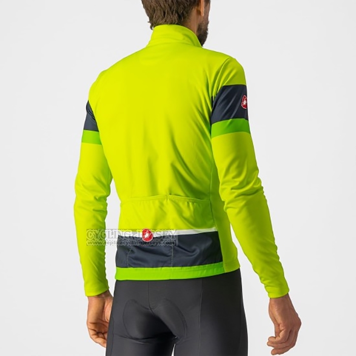 2022 Cycling Jersey Castelli Bright Green Long Sleeve and Bib Short