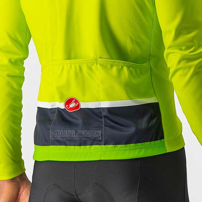 2022 Cycling Jersey Castelli Bright Green Long Sleeve and Bib Short