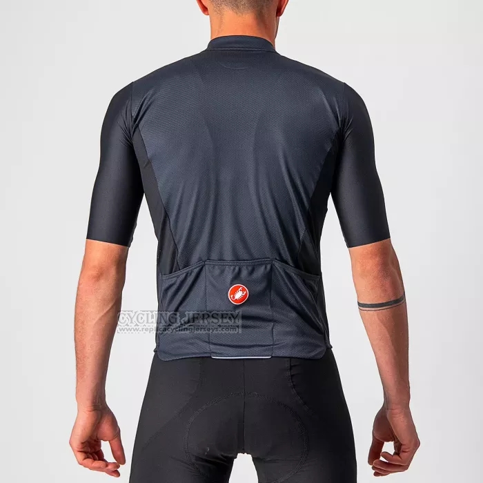 2022 Cycling Jersey Castelli Deep Gray Short Sleeve and Bib Short