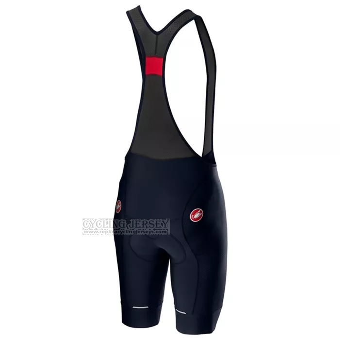 2022 Cycling Jersey Castelli Light Blue Gray Short Sleeve and Bib Short