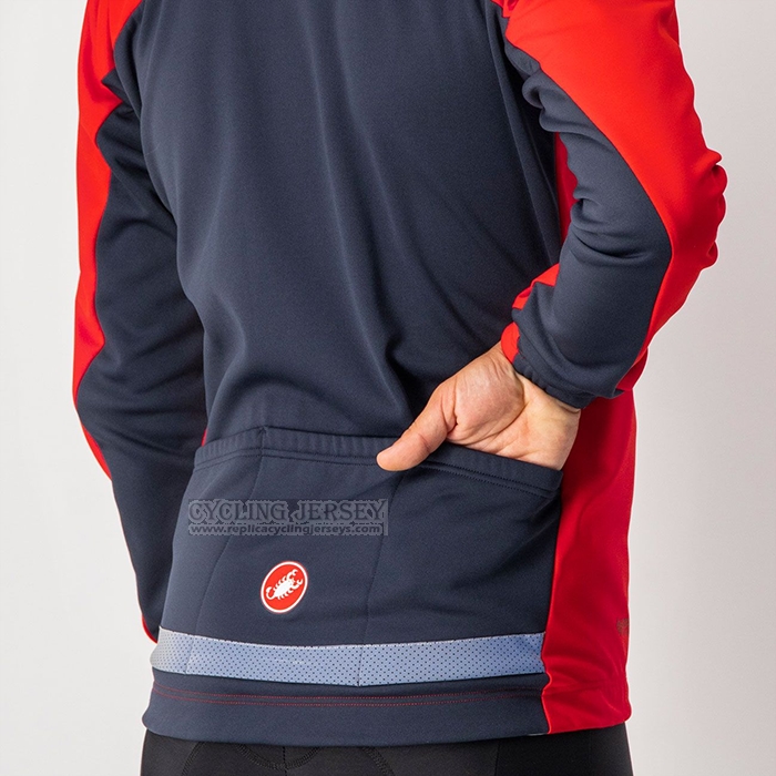 2022 Cycling Jersey Castelli Red Long Sleeve and Bib Short