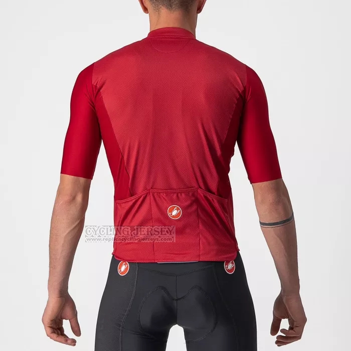 2022 Cycling Jersey Castelli Red Short Sleeve and Bib Short
