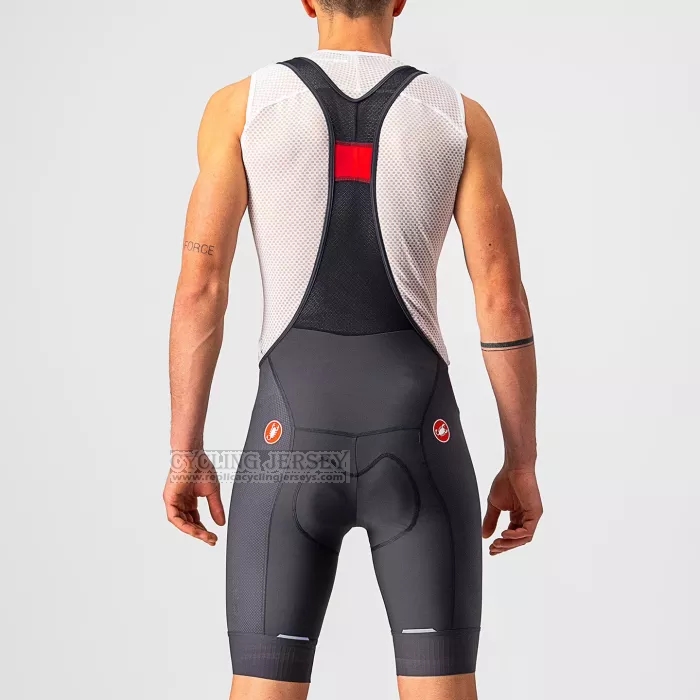 2022 Cycling Jersey Castelli White Gray Short Sleeve and Bib Short