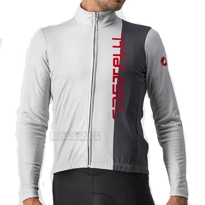 2023 Cycling Jersey Castelli White Long Sleeve And Bib Short