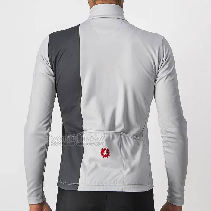2023 Cycling Jersey Castelli White Long Sleeve And Bib Short