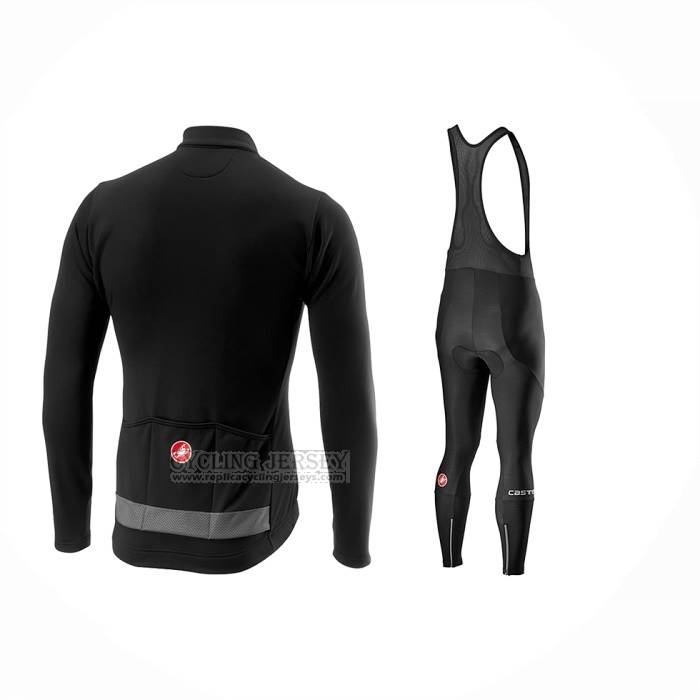 2024 Cycling Jersey Castelli Black Long Sleeve And Bib Short