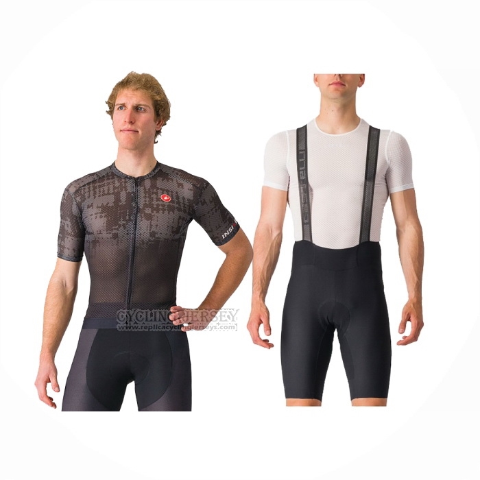 2024 Cycling Jersey Castelli Black Short Sleeve And Bib Short
