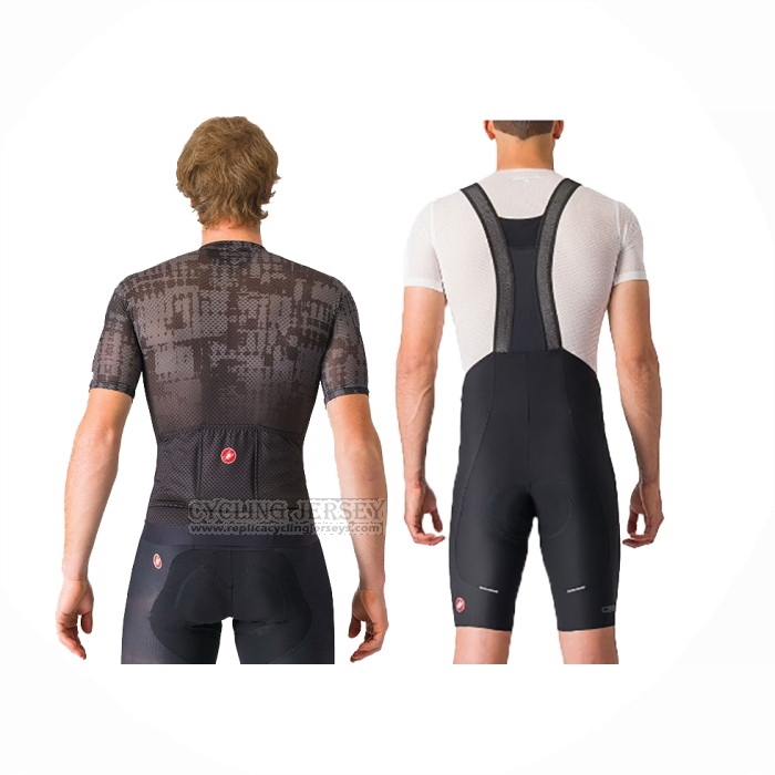 2024 Cycling Jersey Castelli Black Short Sleeve And Bib Short