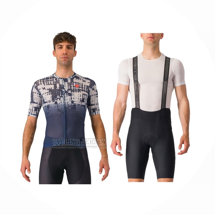 2024 Cycling Jersey Castelli Deep Blue Short Sleeve And Bib Short