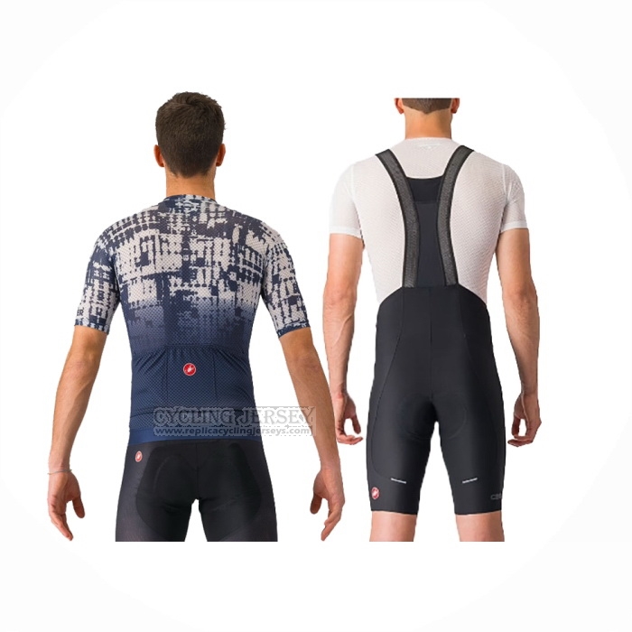 2024 Cycling Jersey Castelli Deep Blue Short Sleeve And Bib Short