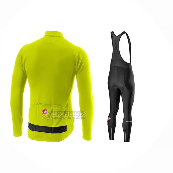 2024 Cycling Jersey Castelli Green Long Sleeve And Bib Short