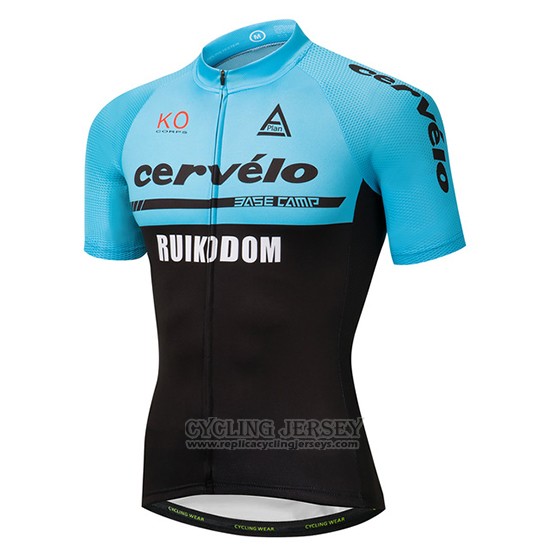 2018 Cycling Jersey Cervelo Blue and Black Short Sleeve and Bib Short