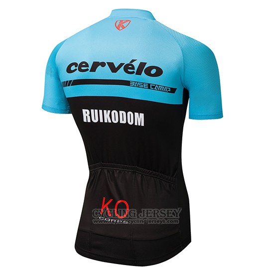 2018 Cycling Jersey Cervelo Blue and Black Short Sleeve and Bib Short