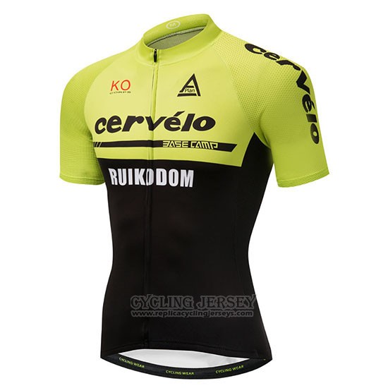 2018 Cycling Jersey Cervelo Green and Black Short Sleeve and Bib Short