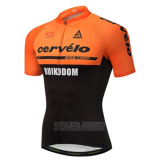 2018 Cycling Jersey Cervelo Orange and Black Short Sleeve and Bib Short