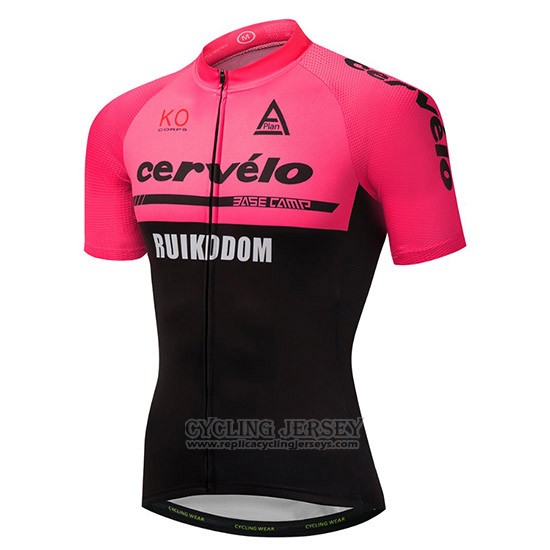 2018 Cycling Jersey Cervelo Pink and Black Short Sleeve and Bib Short