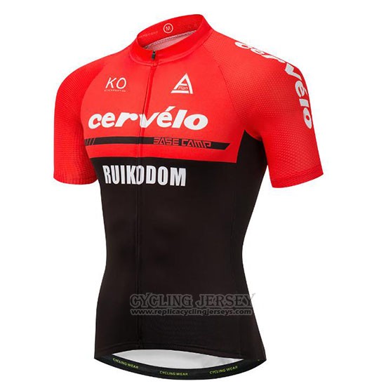 2018 Cycling Jersey Cervelo Red and Black Short Sleeve and Bib Short